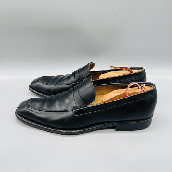 Salvatore Ferragamo Shoes Men 9 Black Leather Penny Loafer Slip On Dress Classic main image 11